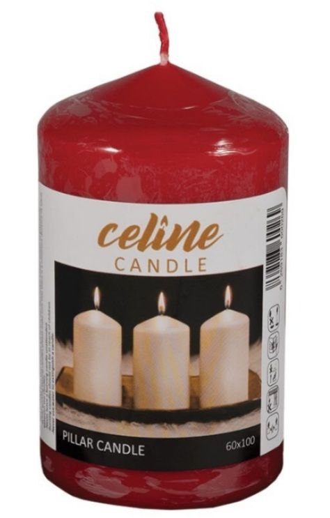 شمع استوانه قطر 6 سانتیمتر ارتفاع 10 سانتیمتر قرمز برند Celine