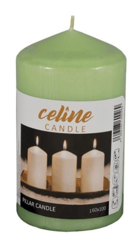 شمع استوانه قطر 6 سانتیمتر ارتفاع 10 سانتیمتر سبز روشن برند Celine